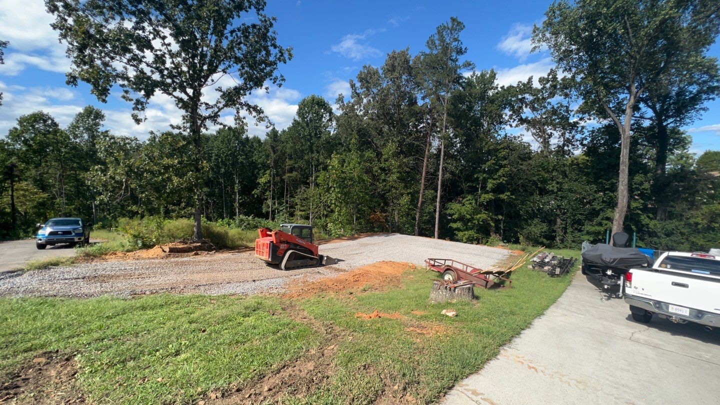 Site preparation with skid steer and gravel pad