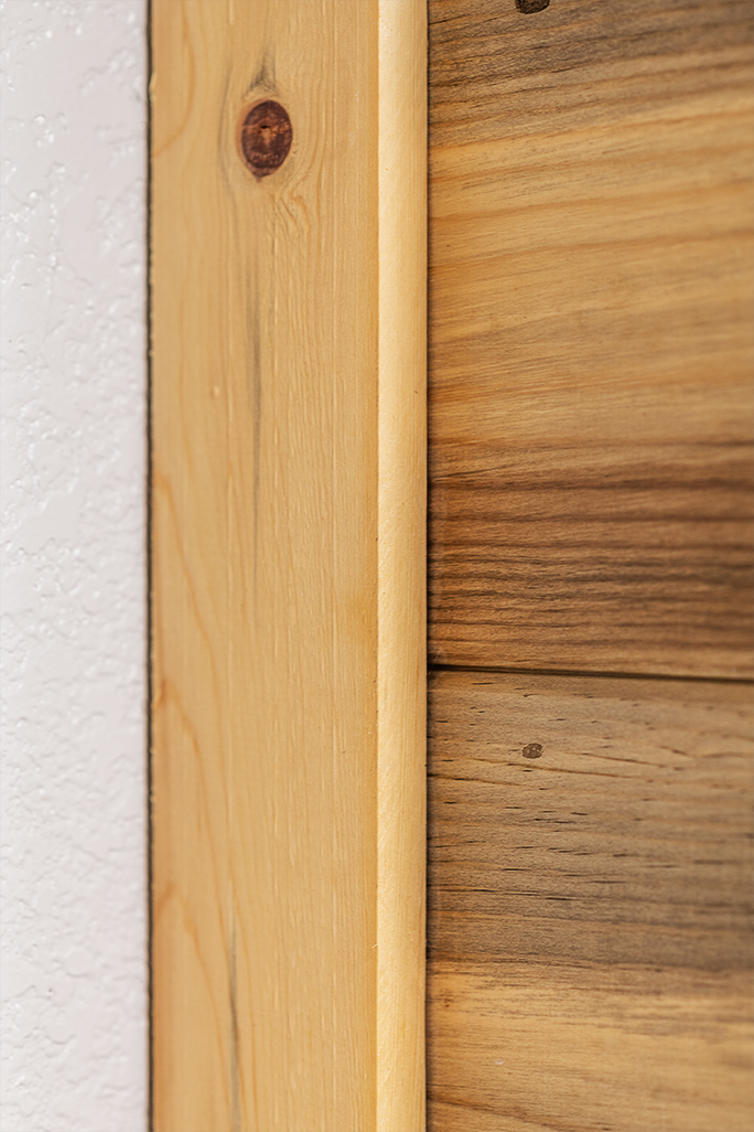 Turner Hill reclaimed wood accent wall detail